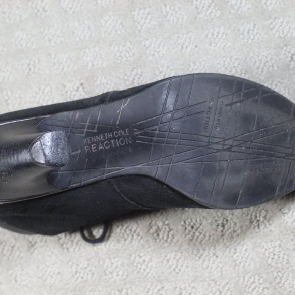 Kenneth Cole Reaction Size 9M Black Suede Lace Up 3" Heels - Picture 5 of 6